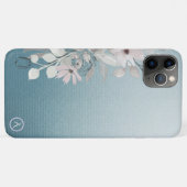 *~* Monogramm Aquamarine Texturfarbstoff Case-Mate iPhone Hülle (Rückseite (Horizontal))