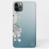 *~* Monogramm Aquamarine Texturfarbstoff Case-Mate iPhone Hülle (Rückseite)