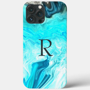 Monogramm Aquamarine weiße Muster Agate Artstic Ni Case-Mate iPhone Hülle