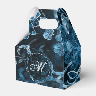 Monogramm Aquamariner Vintager florentabfähiger Geschenkschachtel