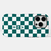 Monogramm Aquamarines weißes Prüfmuster Case-Mate iPhone Hülle (Rückseite (Horizontal))