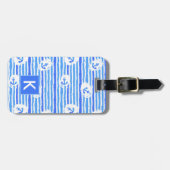 Monogramm-Aquarell-Anker-Muster 1 Gepäckanhänger (Vorderseite horizontal)
