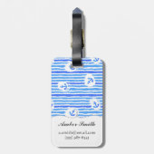 Monogramm-Aquarell-Anker-Muster 1 Gepäckanhänger (Rückseite vertikal)
