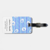 Monogramm-Aquarell-Anker-Muster 1 Gepäckanhänger (Rückseite horizontal)