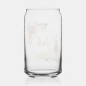 Monogramm Aquarell Farbige Rose Blume Blumenmuster Dosenglas (Rückseite)