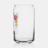 Monogramm Aquarell Farbige Rose Blume Blumenmuster Dosenglas (Links)