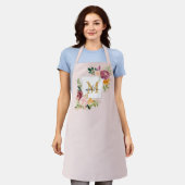 Monogramm Aquarell Farbige Rose Blume Blumenmuster Schürze (Getragen)