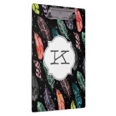 Monogramm-Aquarell-Feder-Muster-Klemmbrett Klemmbrett (Rechts)
