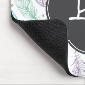 Monogramm-Aquarell-Feder-Muster Mousepad (Ecke)