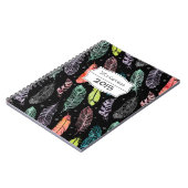 Monogramm-Aquarell-Feder-Muster-Notizbuch Notizblock (Linke Seite)