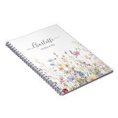 Monogramm Aquarell Rustikales Schönes Wildblumenfe Notizblock (Rechte Seite)