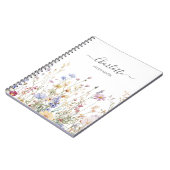 Monogramm Aquarell Rustikales Schönes Wildblumenfe Notizblock (Linke Seite)