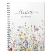 Monogramm Aquarell Rustikales Schönes Wildblumenfe Notizblock (Vorderseite)