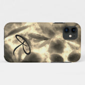 Monogramm Aquarell und glühende Blütengoldfarben Case-Mate iPhone Hülle (Rückseite (Horizontal))