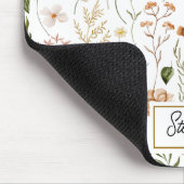 Monogramm-Aquarell-Vintage-Wildblumen-Blumenmuster Mousepad (Ecke)