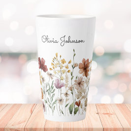 Monogramm Aquarell Wildblume Hübsch Milchtasse