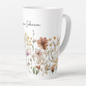 Monogramm Aquarell Wildblume Hübsch Milchtasse (Rechte Ecke)