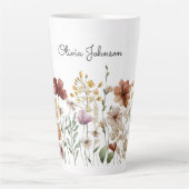 Monogramm Aquarell Wildblume Hübsch Milchtasse (Vorderseite)