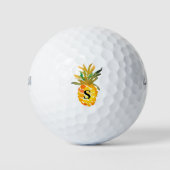 Monogramm Aquarellananas Golfball (Vorderseite)