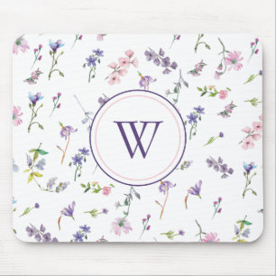 Monogramm Aquarellpastellfarben Mousepad