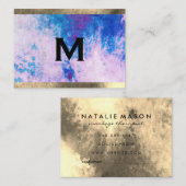 Monogramm-Aquarelltrim (Terminkarte) Terminkarte (Vorne/Hinten)