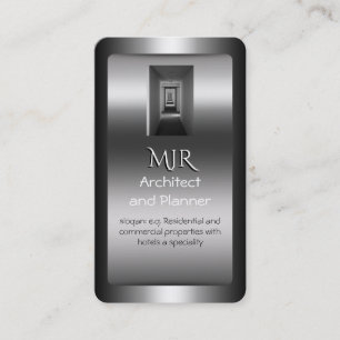 Monogramm, Architekt und Planer, Chromeffekt Visitenkarte