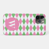MONOGRAMM ARGYLE ROSA GRÜN MUSTER Case-Mate iPhone HÜLLE (Rückseite (Horizontal))