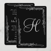 Monogramm Art Deco Hochzeits-Einladung Einladung (Vorne/Hinten)