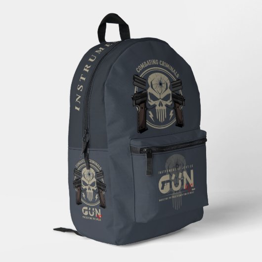 Monogramm Art of Gun (2) | Bedruckter Rucksack (Rückseitige Ecke links)