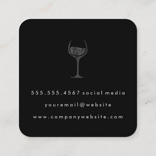 Monogramm Artistisches Pinselglas Quadratische Visitenkarte (Rückseite)