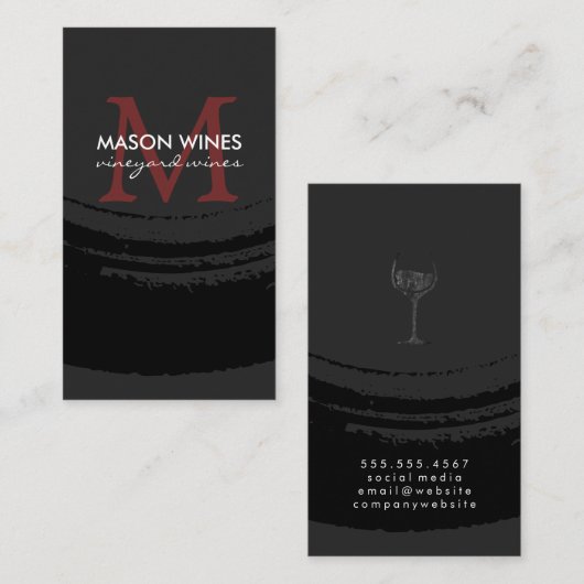 Monogramm Artistisches Pinselglas Visitenkarte (Vorne/Hinten)