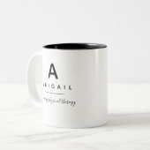 Monogramm Arzt für Physikalische Therapie Custom M Zweifarbige Tasse (Vorderseite Links)