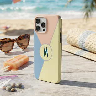 Monogramm Ästhetik Blau Pfirsich Pastellfarben-Blo Case-Mate iPhone Hülle
