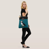 Monogramm Atlantischer Papageientaucher Vogel Teal Tasche (Am Model)