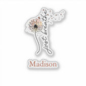 Monogramm Atmen Sie einfach den Kronleuchter Yoga Aufkleber (Vorderseite)