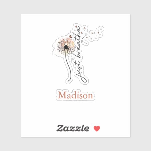 Monogramm Atmen Sie einfach den Kronleuchter Yoga  Aufkleber (Blatt)