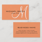 Monogramm-Atom-Mandarine-Hintergrund Visitenkarte (Vorne/Hinten)