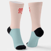 Monogramm attraktiver zweifarbiger Farbblock Pink Socken (Gewinkelt)