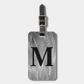 Monogramm auf abstraktem silbernen gebürstetem Met Gepäckanhänger (Vorderseite vertikal)