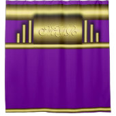 Monogramm auf Art Deko Luxusgold und königlichen l Duschvorhang (Vorderseite)