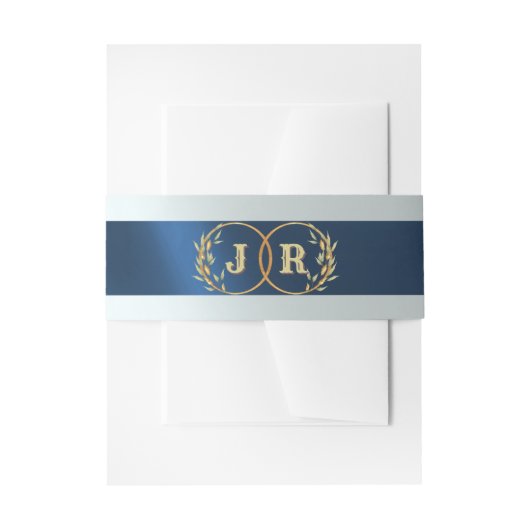 Monogramm auf Band - Dunkelblau (Vorderseite Beispiel)