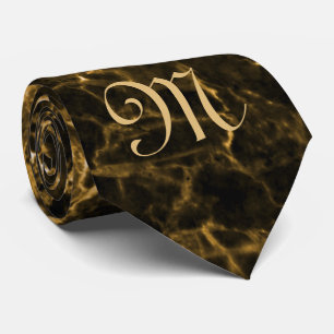 MONOGRAMM AUF BROWN MARBLE NECK TIE KRAWATTE