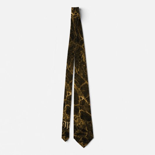 MONOGRAMM AUF BROWN MARBLE NECK TIE KRAWATTE (Rückseite)
