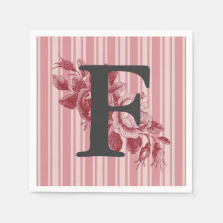 Monogramm auf Cabbage-Rose-Spray Anpassen Serviette