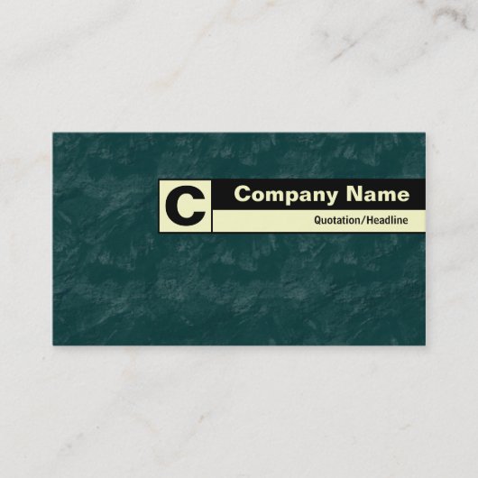 Monogramm auf der Kante - dunkelgrüne Bürste Visitenkarte (Vorderseite)