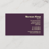 Monogramm auf der Kante - Elektrischer Regen Visitenkarte (Rückseite)