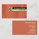 Monogramm auf der Kante - gestrichene Terrakotta Visitenkarte (Vorne/Hinten)