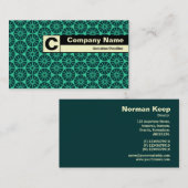 Monogramm auf der Kante - Green-Star-Rad Visitenkarte (Vorne/Hinten)