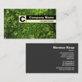 Monogramm auf der Kante - Holzkanopie Visitenkarte (Vorne/Hinten)