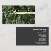 Monogramm auf der Kante - Holzkanopie Visitenkarte (Vorne/Hinten)